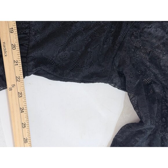 Torrid Lace Empire Waist Tunic Blouse Womens Size 3 Black Whimsigoth Sheer Sleev - Picture 9 of 12